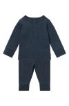 Mori Rib Fitted Two-piece Pajamas In Ribbed Navy