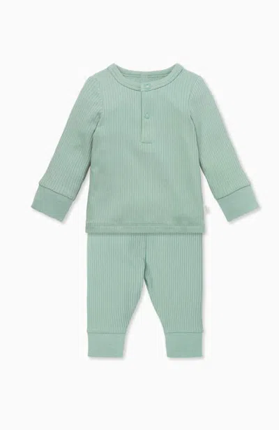Mori Kids'  Ribbed Pyjamas In Green