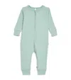 Mori Ribbed Clever Zip Playsuit In Green