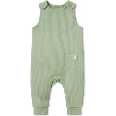 Mori Babies'  Ribbed Fitted Overall Romper In Green