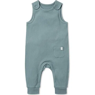 Mori Babies'  Ribbed Fitted Overall Romper In Blue