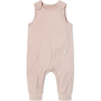 Mori Babies'  Ribbed Fitted Overall Romper In Pink