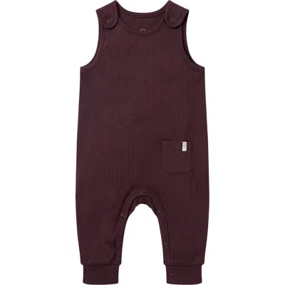 Mori Babies'  Ribbed Fitted Overall Romper In Purple
