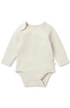 Mori Kids'  Ribbed Long Sleeve Bodysuit In Neutral