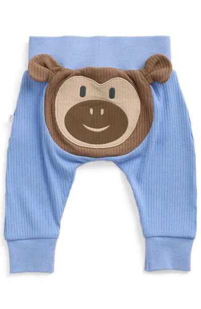 Mori Kids'  Ribbed Monkey Novelty Jogger In Blue