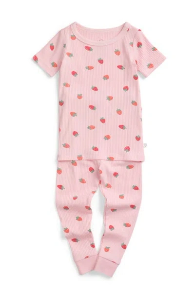 Mori Babies'  Ribbed Print Pyjama Set In Pink