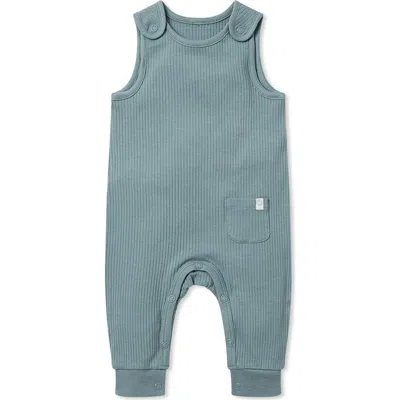 Mori Kids'  Ribbed Romper In Blue