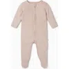 Mori Ribbed Two Way Zip-up Sleepsuit In Brown