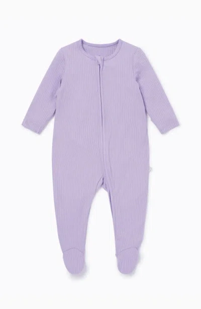 Mori Babies'  Ribbed Two Way Zip-up Sleepsuit In Purple