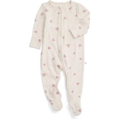Mori Babies'  Ribbed Two Way Zip-up Sleepsuit In Neutral