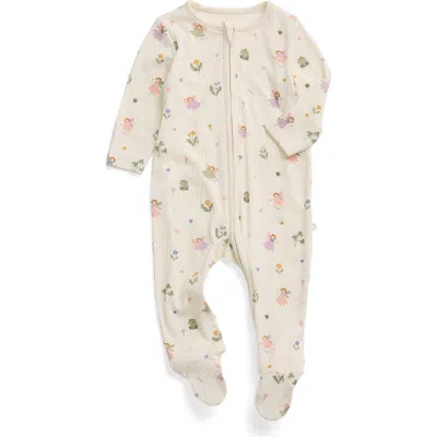 Mori Babies'  Ribbed Two Way Zip-up Sleepsuit In Neutral