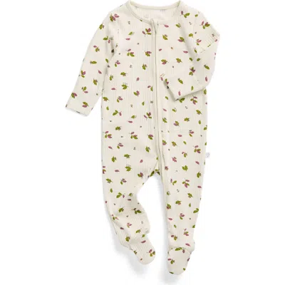 Mori Kids'  Ribbed Two Way Zip-up Sleepsuit In Neutral