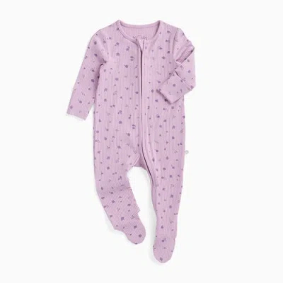 Mori Babies'  Ribbed Two Way Zip-up Sleepsuit In Pink