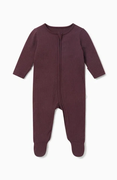 Mori Babies'  Ribbed Two Way Zip-up Sleepsuit In Purple