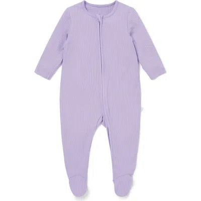 Mori Kids'  Ribbed Two Way Zip-up Sleepsuit In Purple