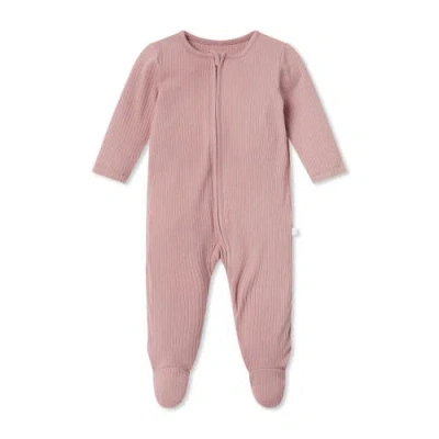 Mori Babies'  Ribbed Two Way Zip-up Sleepsuit In Red