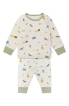 Mori Safari Print Fitted Two-piece Pajamas In Safari