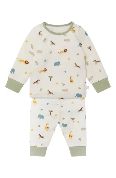 Mori Babies' Safari Print Fitted Two-piece Pyjamas