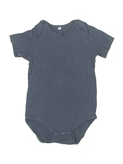 Pre-owned Mori Kids' Short Sleeve Onesie In Blue