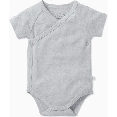 Mori Babies'  Short Sleeve Wrapover Bodysuit In Gray