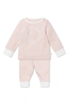 Mori Babies' Snoozy Fitted Two-piece Graphic Pajamas In Blush Stripe