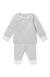 Mori Snoozy Fitted Two-piece Graphic Pajamas In Grey