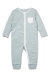 Mori Kids' Stripe Fitted One-piece Pajamas In Blue Stripe
