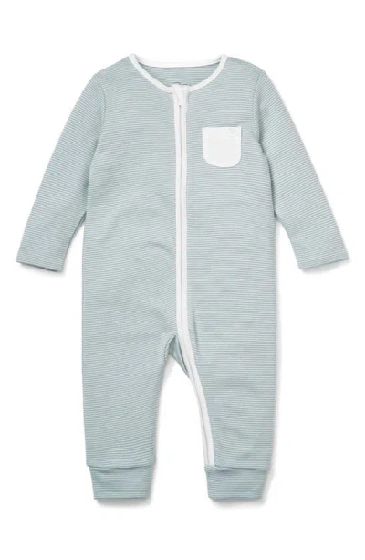 Mori Babies' Stripe Fitted One-piece Pajamas In Blue Stripe