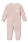 Mori Kids' Stripe Fitted One-piece Pajamas In Blush Stripe