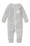 Mori Stripe Fitted One-piece Pajamas In Gray Stripe