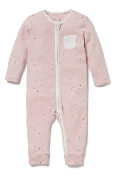 Mori Babies' Stripe Fitted One-piece Pajamas In Stardust