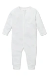 Mori Kids' Stripe Fitted One-piece Pajamas In White