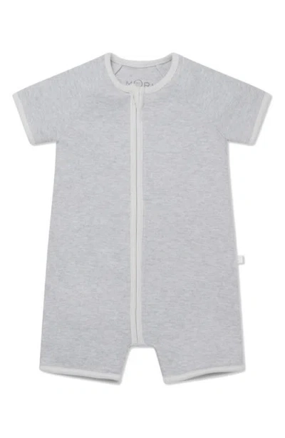 Mori Babies'  Stripe Fitted One-piece Short Pajamas In Gray