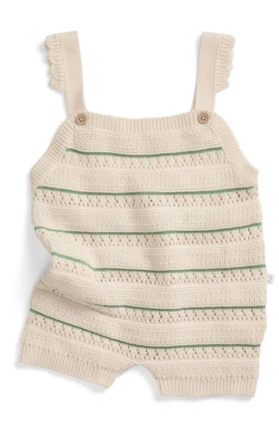 Mori Kids'  Stripe Knit Playsuit In Neutral