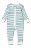 Mori Stripe Rib One-piece Romper In Sea Stripe