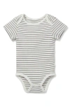 Mori Babies'  Stripe Short Sleeve Bodysuit In Gray Stripe