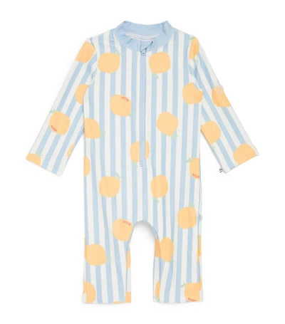 Mori Striped Lemon Swimsuit (0-24 Months) In Multi