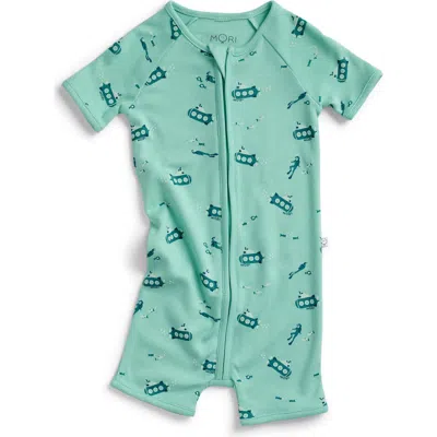 Mori Babies'  Summer Zip Up Sleepsuit In Black