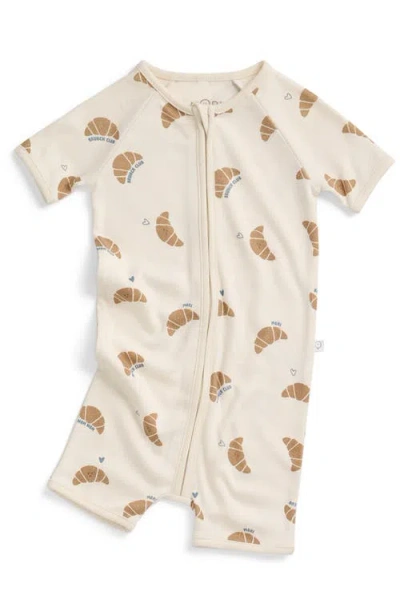 Mori Babies'  Summer Zip Up Sleepsuit In Brown