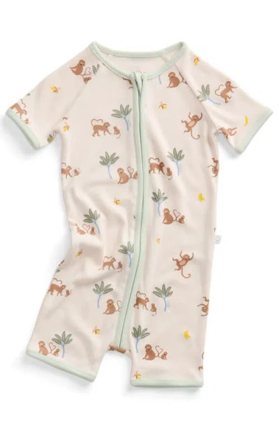 Mori Kids'  Summer Zip Up Sleepsuit In Multi
