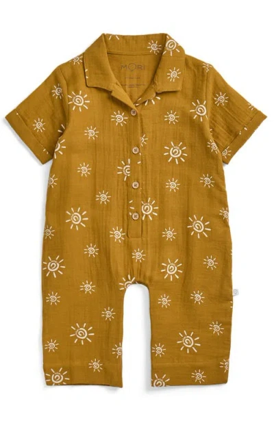 Mori Kids'  Sun Muslin Jumpsuit In Gold