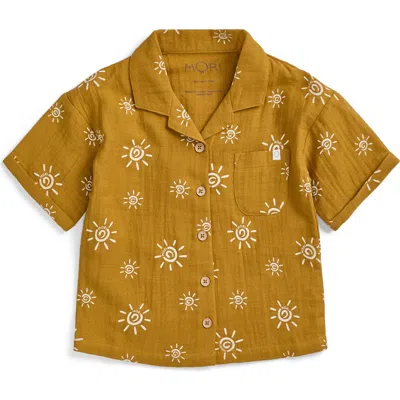 Mori Kids'  Sun Muslin Shirt In Brown