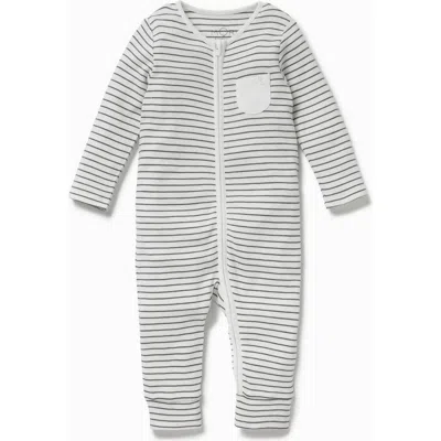 Mori Babies'  Two Way Zip-up Romper In Gray