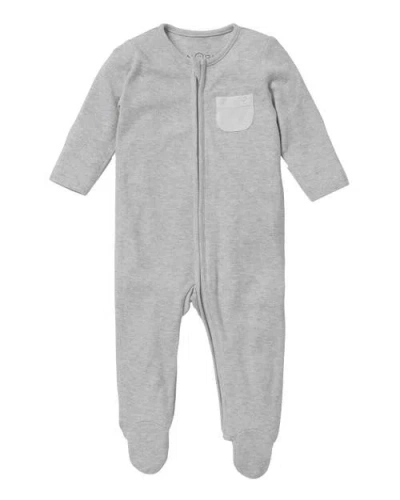 Mori Babies'  Two Way Zip-up Sleepsuit In Gray