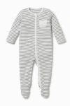 Mori Babies'  Two Way Zip-up Sleepsuit In Gray