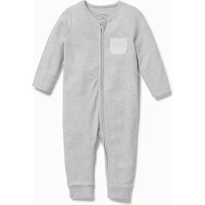 Mori Kids'  Two Way Zip-up Romper In Gray