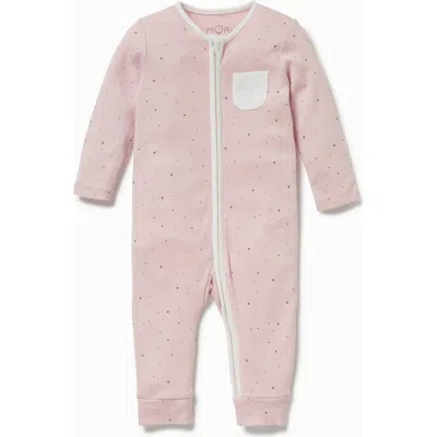 Mori Babies'  Two Way Zip-up Romper In Pink
