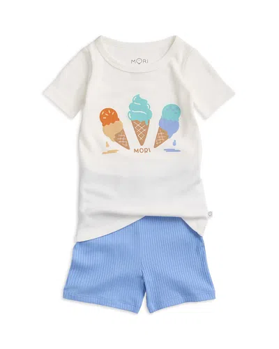 Mori Unisex Beach Placement Print Summer Pajamas Set - Baby In Multi