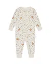 Mori Unisex Bear Print Two Way Zip Up Romper - Baby In Neutral