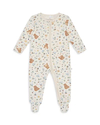 Mori Unisex Bear Print Two Way Zip Up Sleepsuit - Baby In Multi